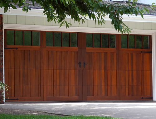 Garage Door – 5732 with Seeded Glass Madison Windows, Field Stained